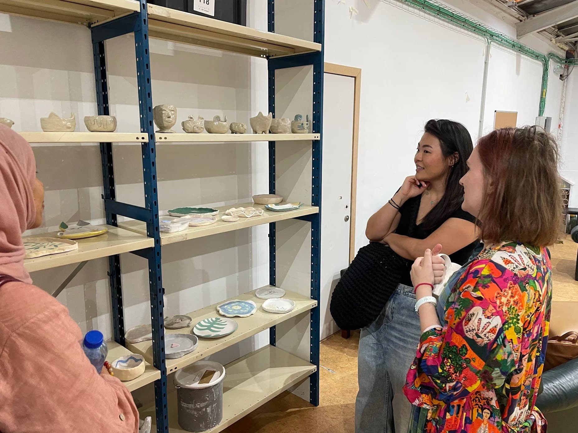 Student working on ceramics